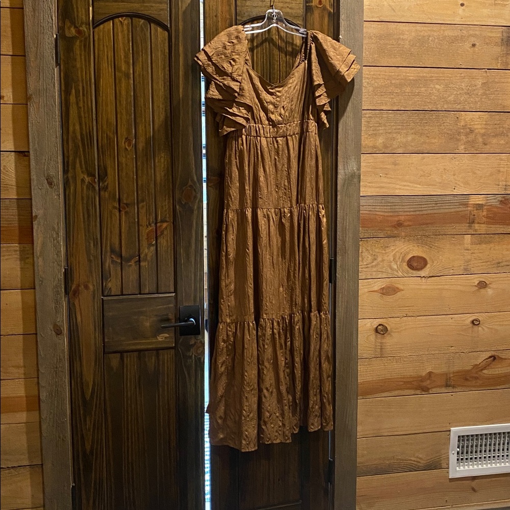 Pinch Brown Tiered Ruffle Dress